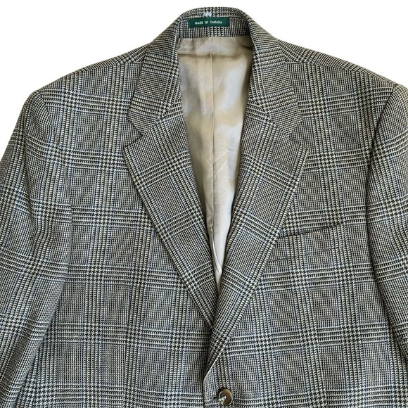 Lauren Ralph Lauren Vintage 90s Houndstooth Blazer Wool Academia Preppy Sz 43R - Picture 4 of 16